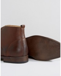 dunkelbraune Chukka-Stiefel aus Leder von Asos