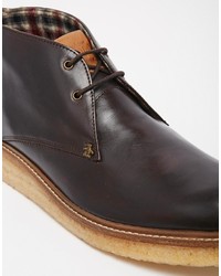 dunkelbraune Chukka-Stiefel aus Leder von Original Penguin