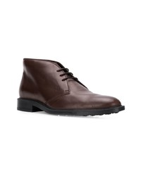 dunkelbraune Chukka-Stiefel aus Leder von Tod's