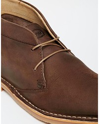 dunkelbraune Chukka-Stiefel aus Leder von Base London