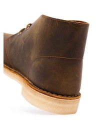 dunkelbraune Chukka-Stiefel aus Leder von Clarks Originals