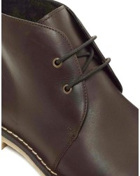 dunkelbraune Chukka-Stiefel aus Leder von Frank Wright