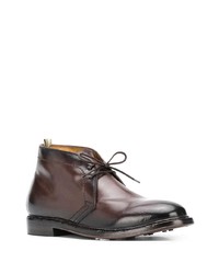 dunkelbraune Chukka-Stiefel aus Leder von Officine Creative