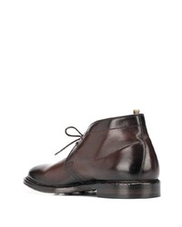 dunkelbraune Chukka-Stiefel aus Leder von Officine Creative