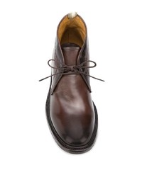 dunkelbraune Chukka-Stiefel aus Leder von Officine Creative