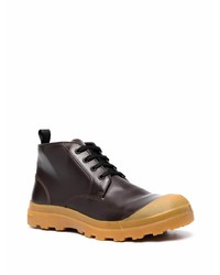 dunkelbraune Chukka-Stiefel aus Leder von Officine Creative