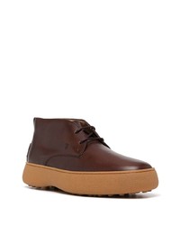 dunkelbraune Chukka-Stiefel aus Leder von Tod's