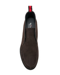 dunkelbraune Chukka-Stiefel aus Leder von Kiton