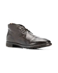 dunkelbraune Chukka-Stiefel aus Leder von Officine Creative