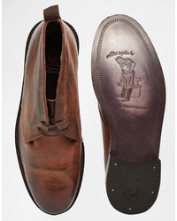 dunkelbraune Chukka-Stiefel aus Leder von Base London