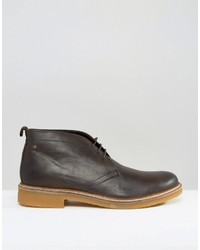 dunkelbraune Chukka-Stiefel aus Leder von Base London