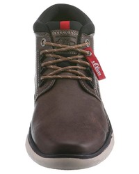 dunkelbraune Chukka-Stiefel aus Leder von s.Oliver