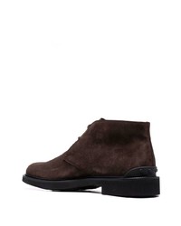 dunkelbraune Chukka-Stiefel aus Wildleder von Tod's