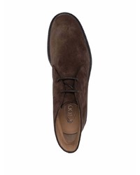 dunkelbraune Chukka-Stiefel aus Wildleder von Tod's