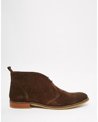 dunkelbraune Chukka-Stiefel aus Wildleder von Asos