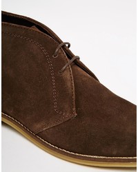 dunkelbraune Chukka-Stiefel aus Wildleder von Asos