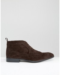 dunkelbraune Chukka-Stiefel aus Wildleder von Asos