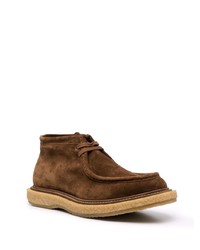 dunkelbraune Chukka-Stiefel aus Wildleder von Officine Creative