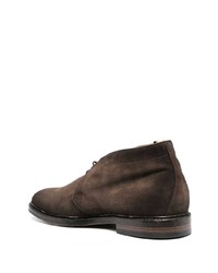 dunkelbraune Chukka-Stiefel aus Wildleder von Officine Creative