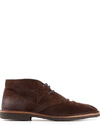 dunkelbraune Chukka-Stiefel aus Wildleder