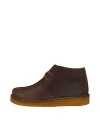 dunkelbraune Chukka-Stiefel aus Wildleder von Clarks Originals