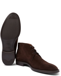 dunkelbraune Chukka-Stiefel aus Wildleder von Hugo Boss