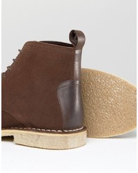 dunkelbraune Chukka-Stiefel aus Wildleder von Asos