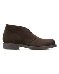 dunkelbraune Chukka-Stiefel aus Wildleder von Green George