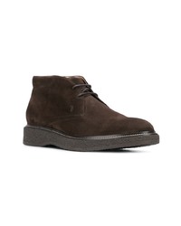 dunkelbraune Chukka-Stiefel aus Wildleder von Tod's