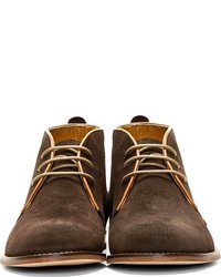 dunkelbraune Chukka-Stiefel aus Wildleder von Hudson