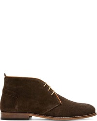 dunkelbraune Chukka-Stiefel aus Wildleder von Hudson