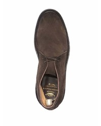 dunkelbraune Chukka-Stiefel aus Wildleder von Officine Creative