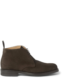 dunkelbraune Chukka-Stiefel aus Wildleder von Cheaney