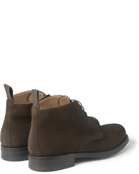 dunkelbraune Chukka-Stiefel aus Wildleder von Cheaney