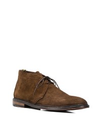 dunkelbraune Chukka-Stiefel aus Wildleder von Officine Creative