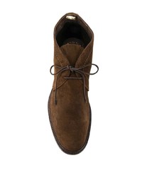 dunkelbraune Chukka-Stiefel aus Wildleder von Officine Creative