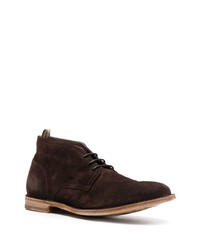 dunkelbraune Chukka-Stiefel aus Wildleder von Officine Creative