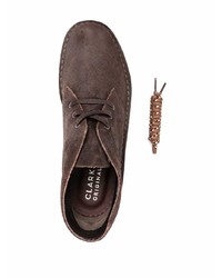 dunkelbraune Chukka-Stiefel aus Wildleder von Clarks Originals