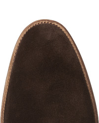 dunkelbraune Chukka-Stiefel aus Wildleder von Edward Green