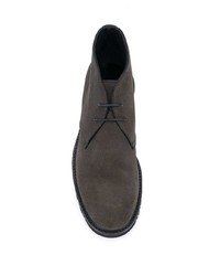 dunkelbraune Chukka-Stiefel aus Wildleder von Giorgio Armani