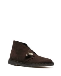 dunkelbraune Chukka-Stiefel aus Wildleder von Clarks Originals