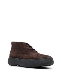 dunkelbraune Chukka-Stiefel aus Wildleder von Tod's