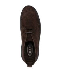 dunkelbraune Chukka-Stiefel aus Wildleder von Tod's