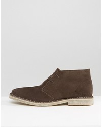 dunkelbraune Chukka-Stiefel aus Wildleder von Asos