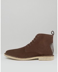 dunkelbraune Chukka-Stiefel aus Wildleder von Asos