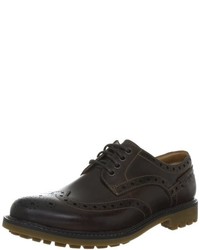 dunkelbraune Derby Schuhe von Clarks