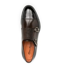 dunkelbraune Doppelmonks aus Leder von Santoni