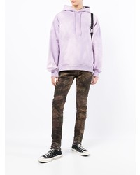 dunkelbraune Mit Batikmuster enge Jeans von purple brand