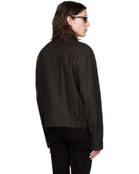 dunkelbraune Flanell Shirtjacke von Amiri