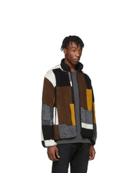 dunkelbraune Fleece-Bomberjacke von John Elliott